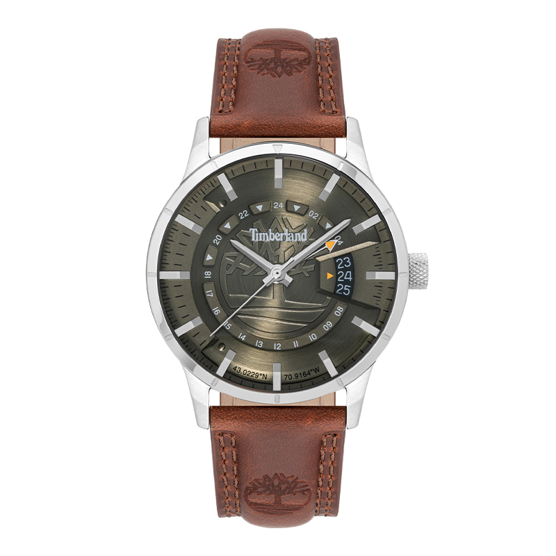 

Timberland Часы Bergeron Collection Wrist Watch Quartz Movement Leather Strap Green Dial Men's Watch