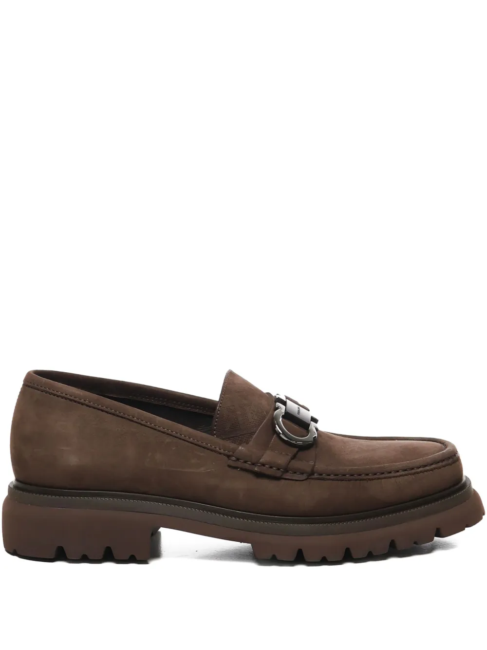 

Лоферы с пряжкой Gancini Ferragamo, коричневый