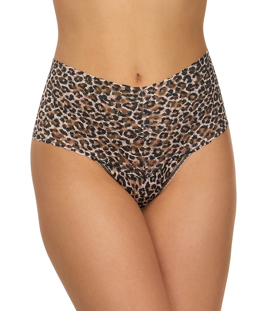 

Кружевные стринги Hanky ​​Panky Retro Signature с леопардовым принтом Hanky Panky, животный принт