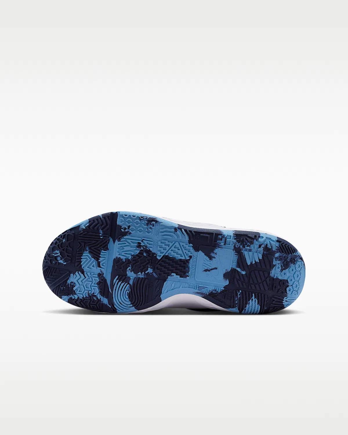 Детские баскетбольные кроссовки Nike Team Hustle D 12, Summit White/Midnight Navy/University Blue/Volt Tint — фото 2