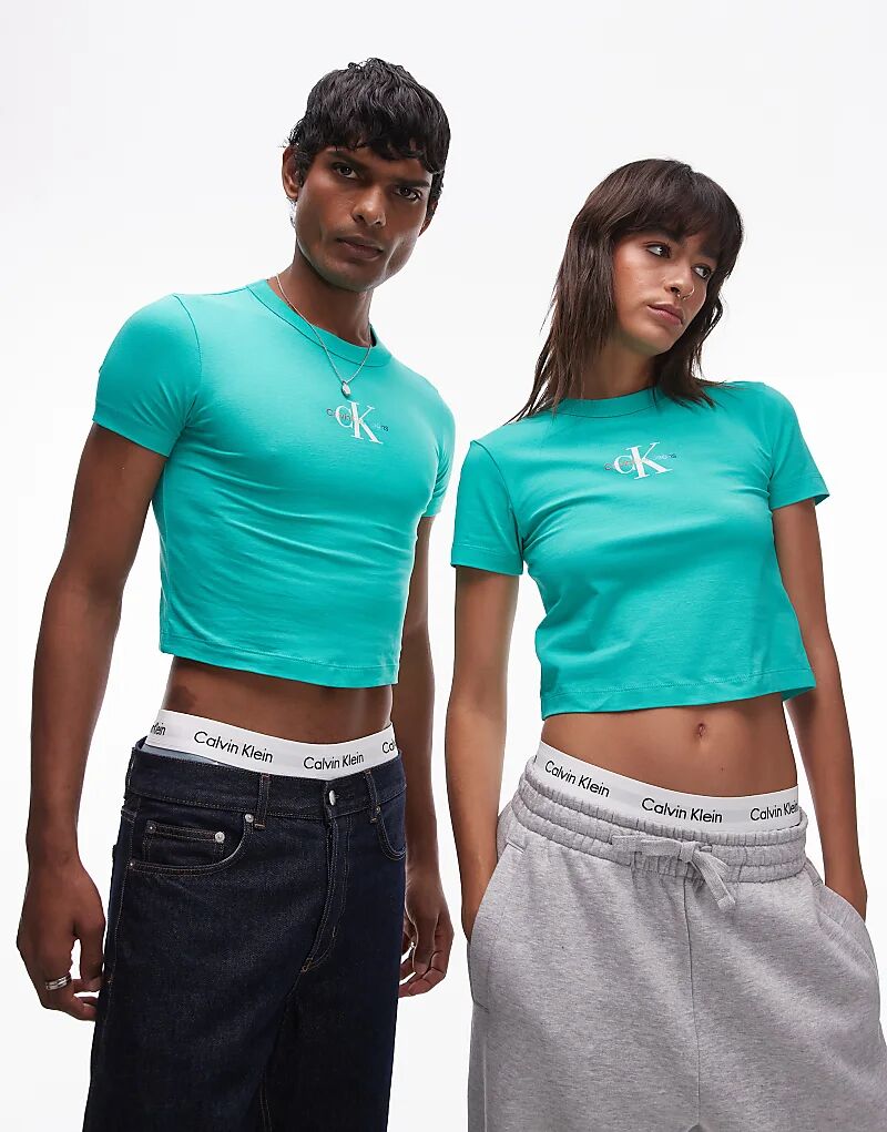 

Детская футболка унисекс зеленого цвета Calvin Klein Jeans