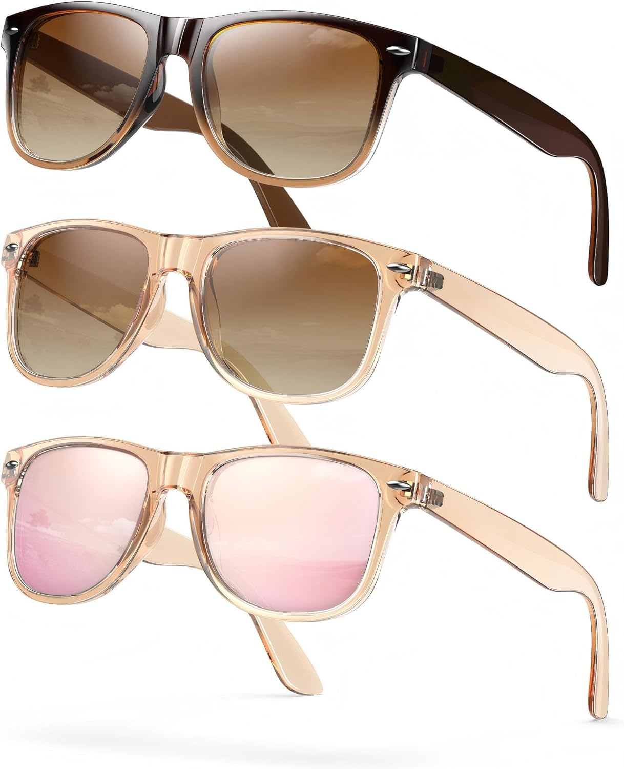 

Женские поляризованные солнцезащитные очки: модные поляризованные солнцезащитные очки с защитой UV400 QALLY, B08-gradient Brown + Crystal Brown/Gradient Brown + Crystal Brown/Barbie Pink