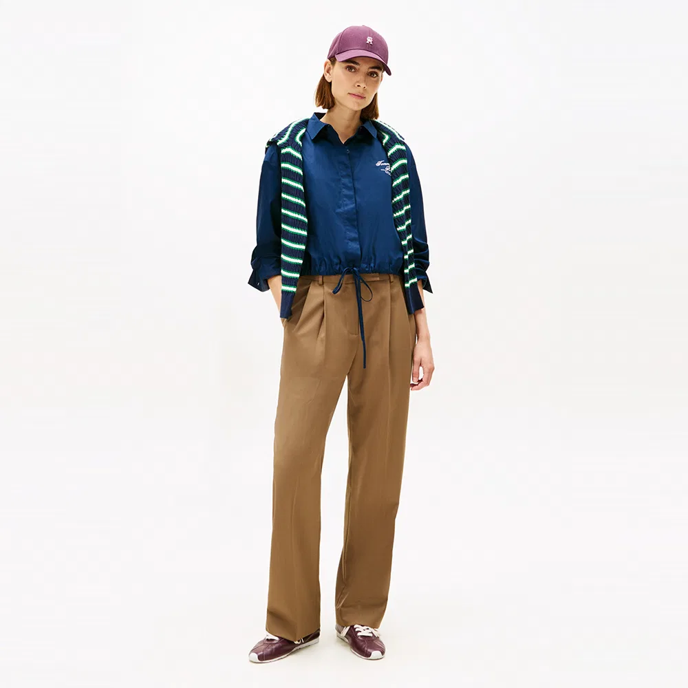 Женская блузон-рубашка с кулиской тёмно-синего цвета от Tommy Hilfiger Women — фото 2