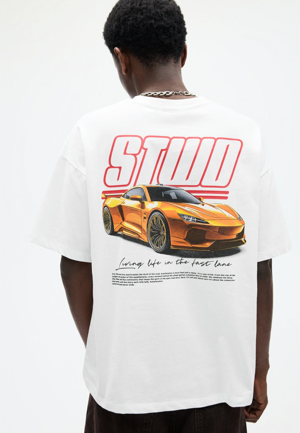 

Футболка с принтом STWD CAR PULL&BEAR, белый