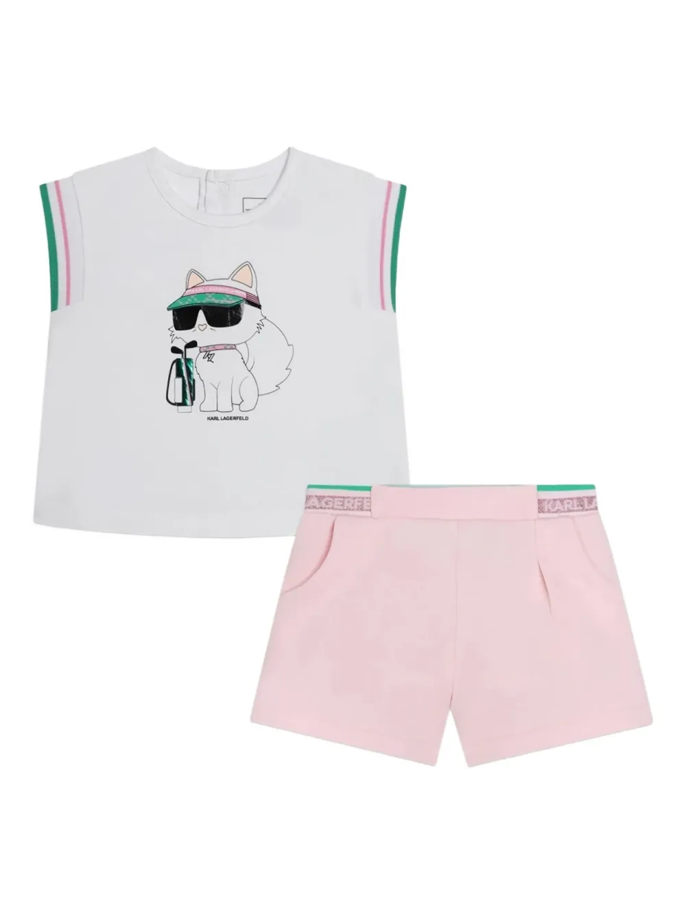 

Топ и шорты с графическим принтом Karl Lagerfeld Kids, белый