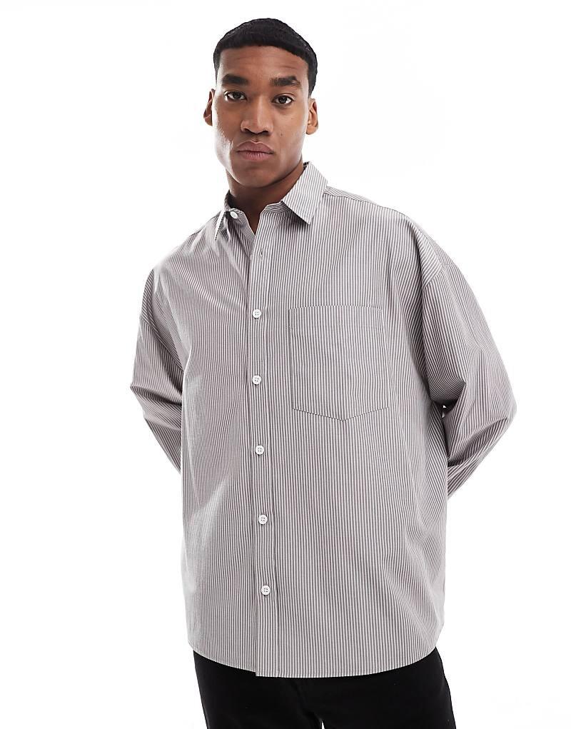 

ASOS DESIGN – рубашка оверсайз с серыми полосками