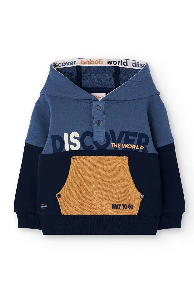 Детская толстовка для мальчиков с капюшоном Boboli, Multicolor — фото 2