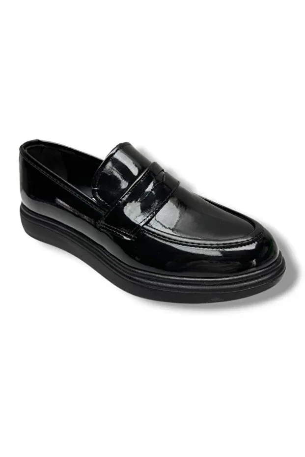 Детские туфли для мальчиков с бантом Rasgo 4346-26 patent leather bow anatomical boy's shoes Cakgo, Black