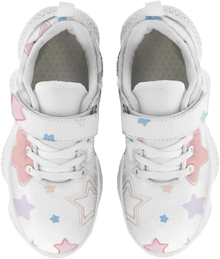 Детские кроссовки для девочек с дышащим трикотажем Mahekot, Pastel Star White — фото 2