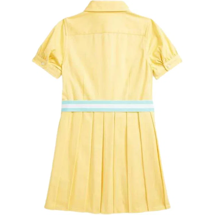 Детское платье для девочек с коротким рукавом Polo Ralph Lauren, Corn Yellow — фото 3