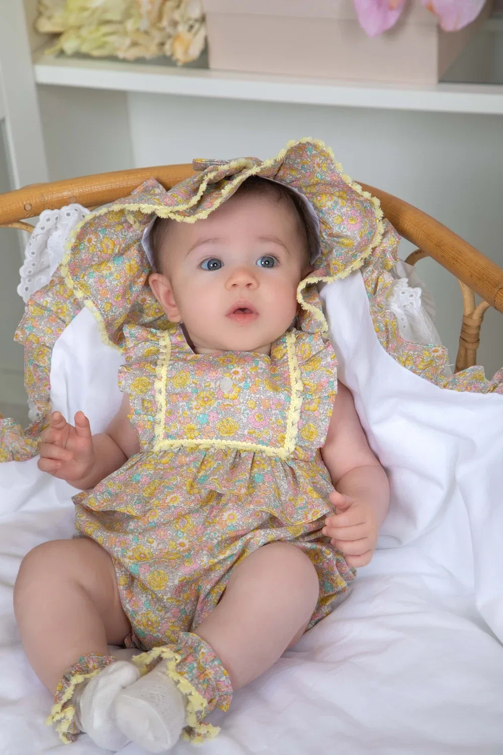 Комбинезон хлопковый с цветочным принтом Patachou, розовый — фото 4