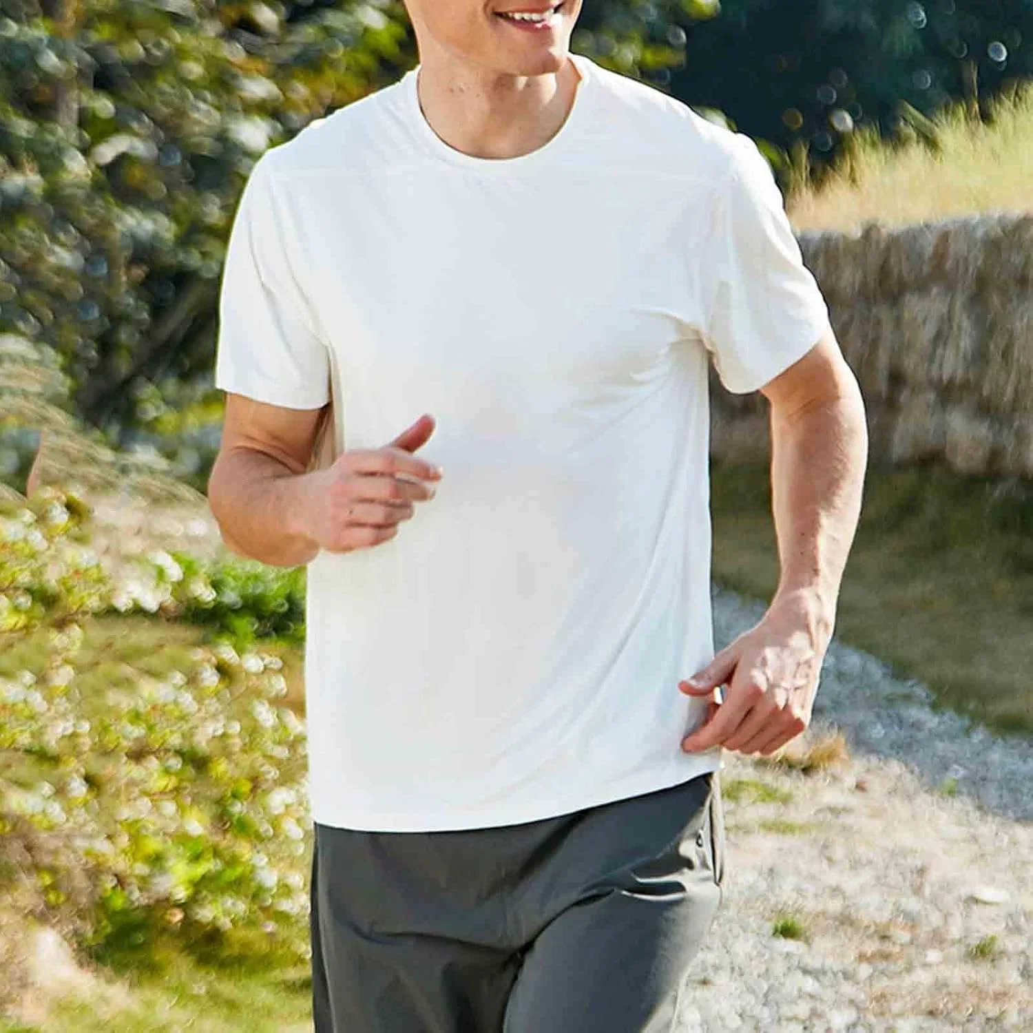 Мужская бесшовная футболка с круглым вырезом Athletic Shirts, White — фото 2