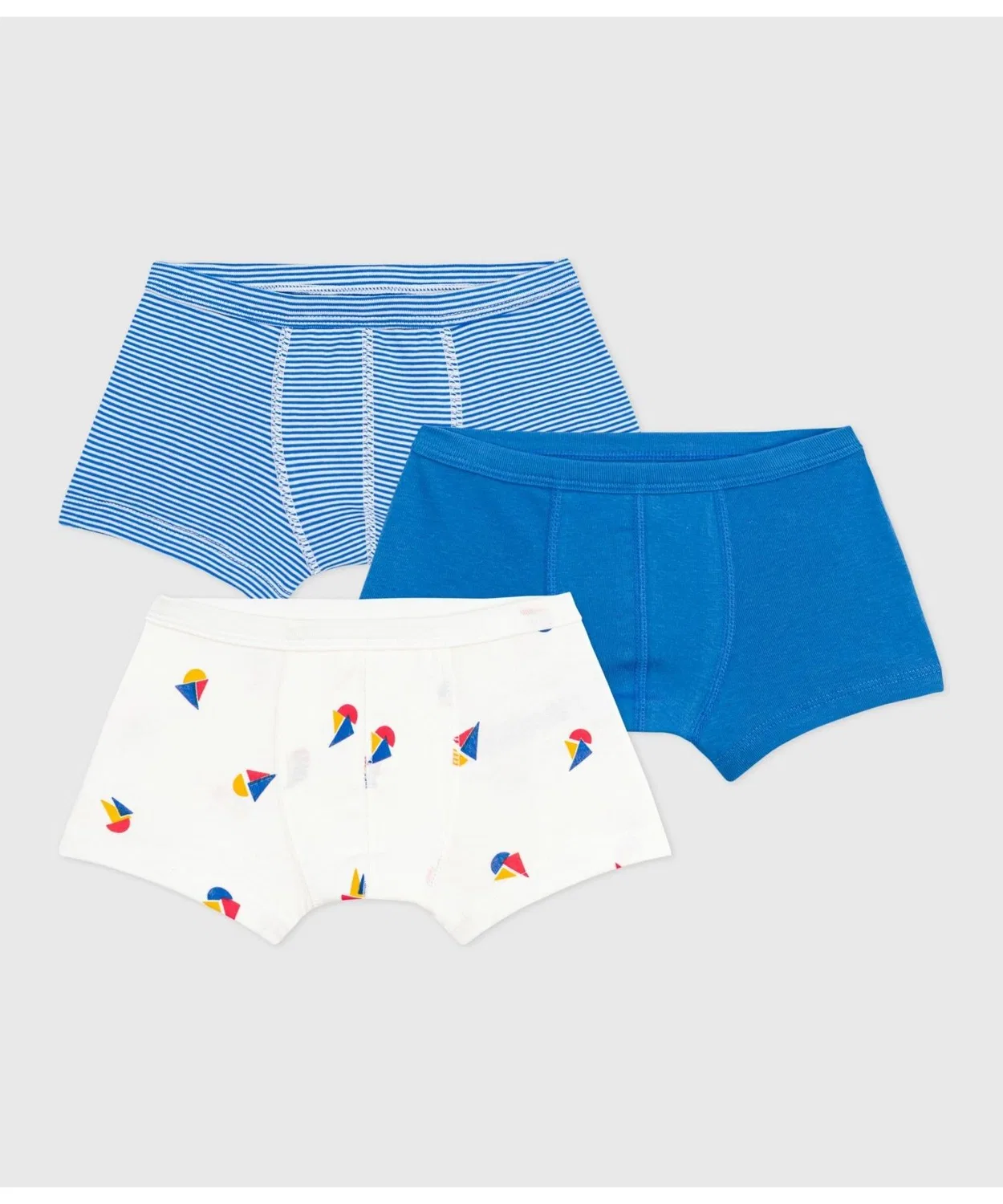Детские трусы-боксеры, 3 предмета, с принтом, Petit Bateau