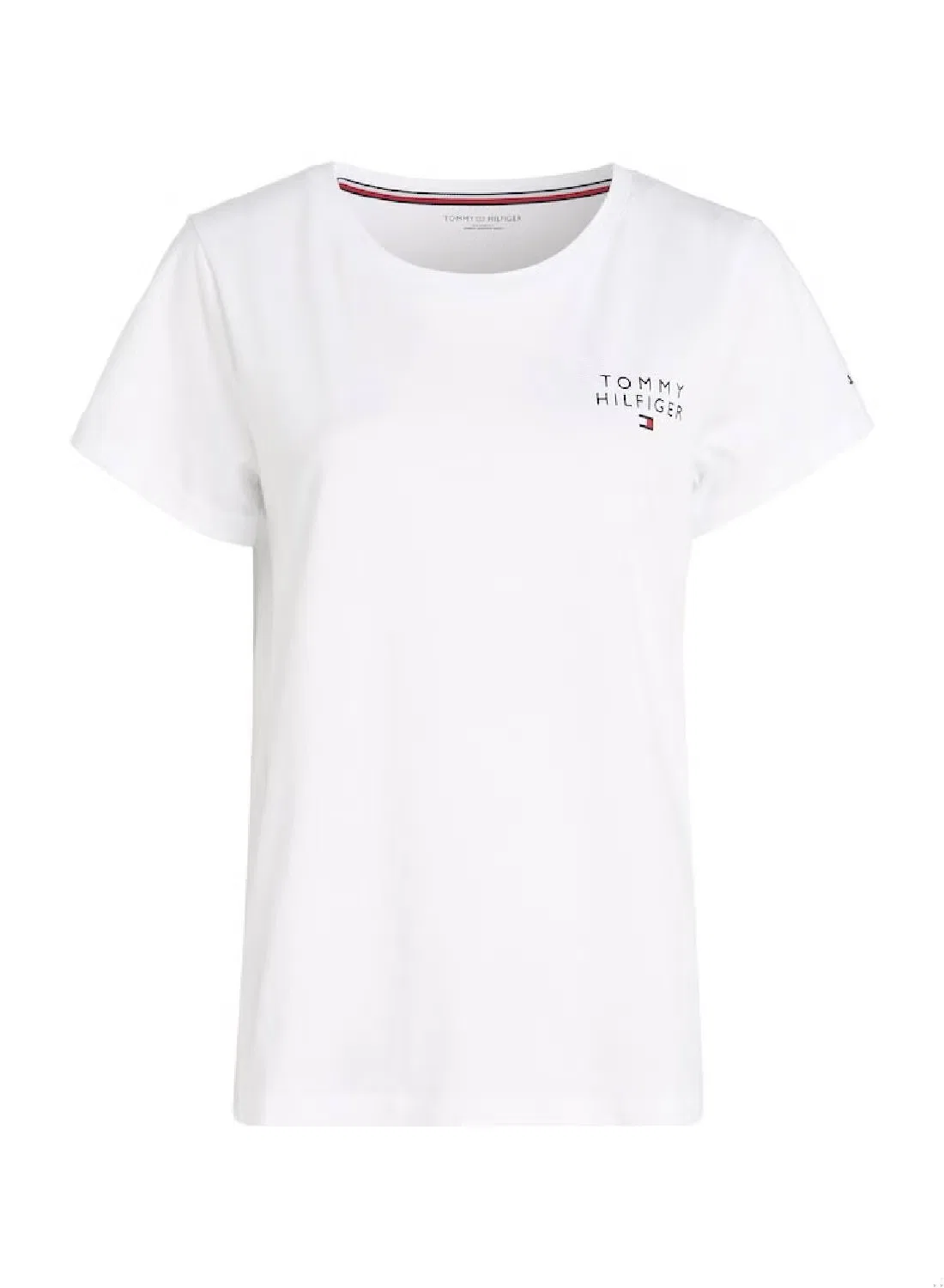 Футболка домашняя с логотипом Tommy Hilfiger, белая — фото 2