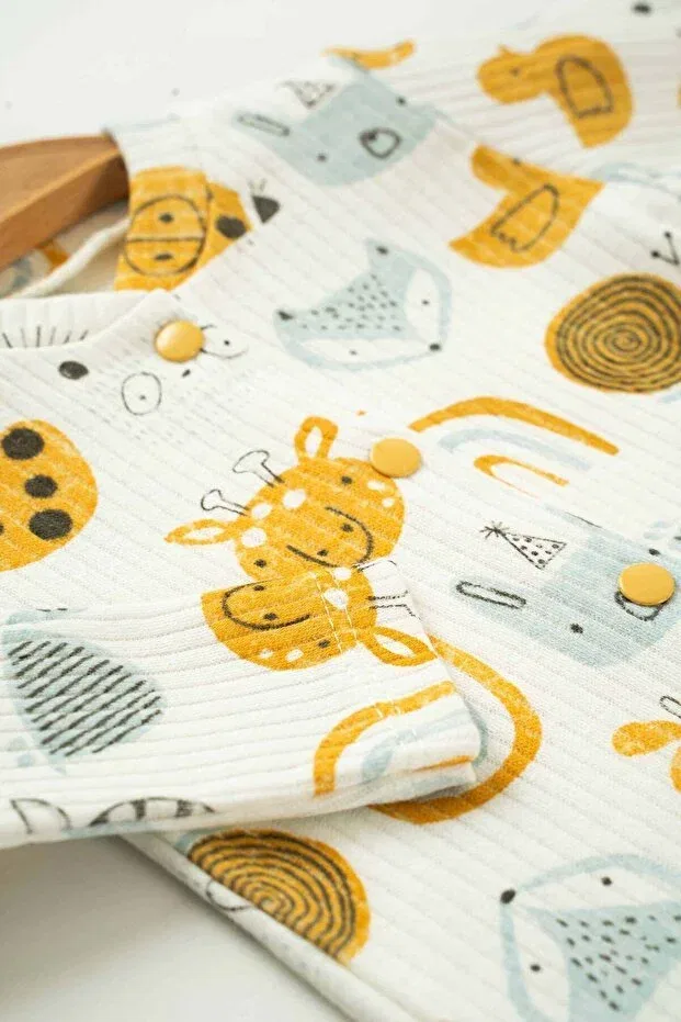 Детский комплект одежды для новорожденных хлопковый с принтом Neu Kids, Yellow — фото 2
