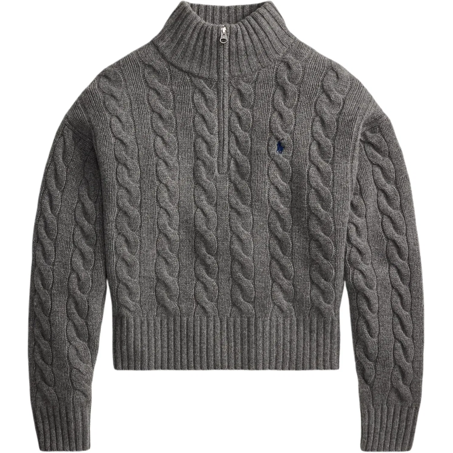 Женский свитер с высоким воротником, серый, Polo Ralph Lauren