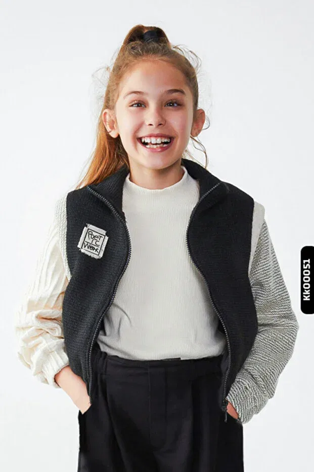 Детская куртка для девочек хлопковая Nk Kids, Black — фото 4