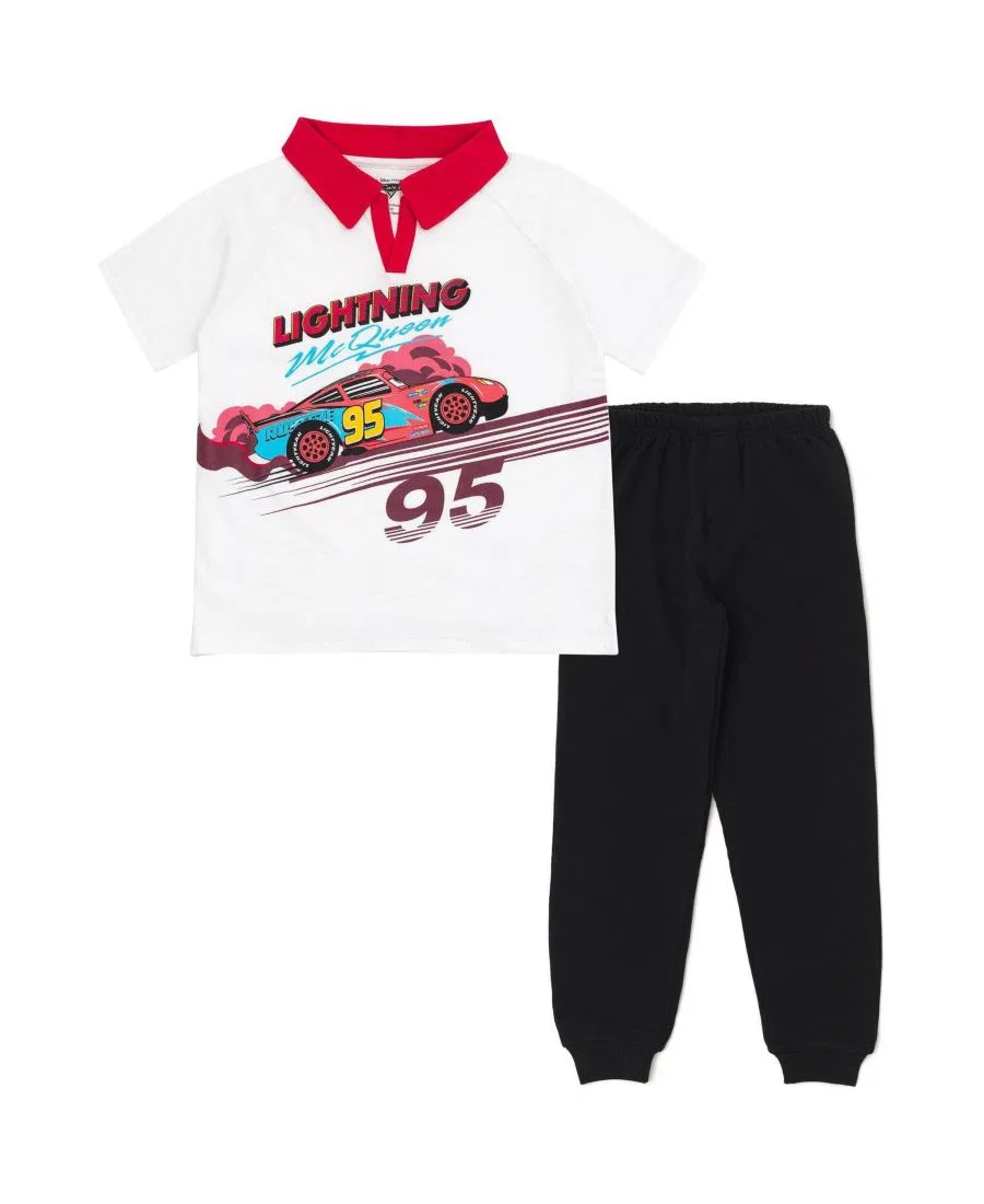 Комплект поло и джоггеров с принтом Lightning McQueen Cars, White Black Mcqueen