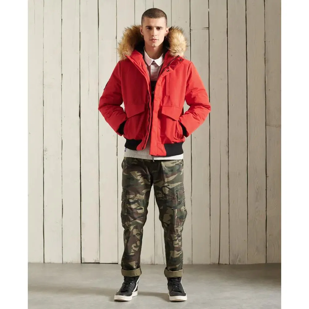 Мужская куртка-бомбер с капюшоном Everest Superdry, Rot — фото 2