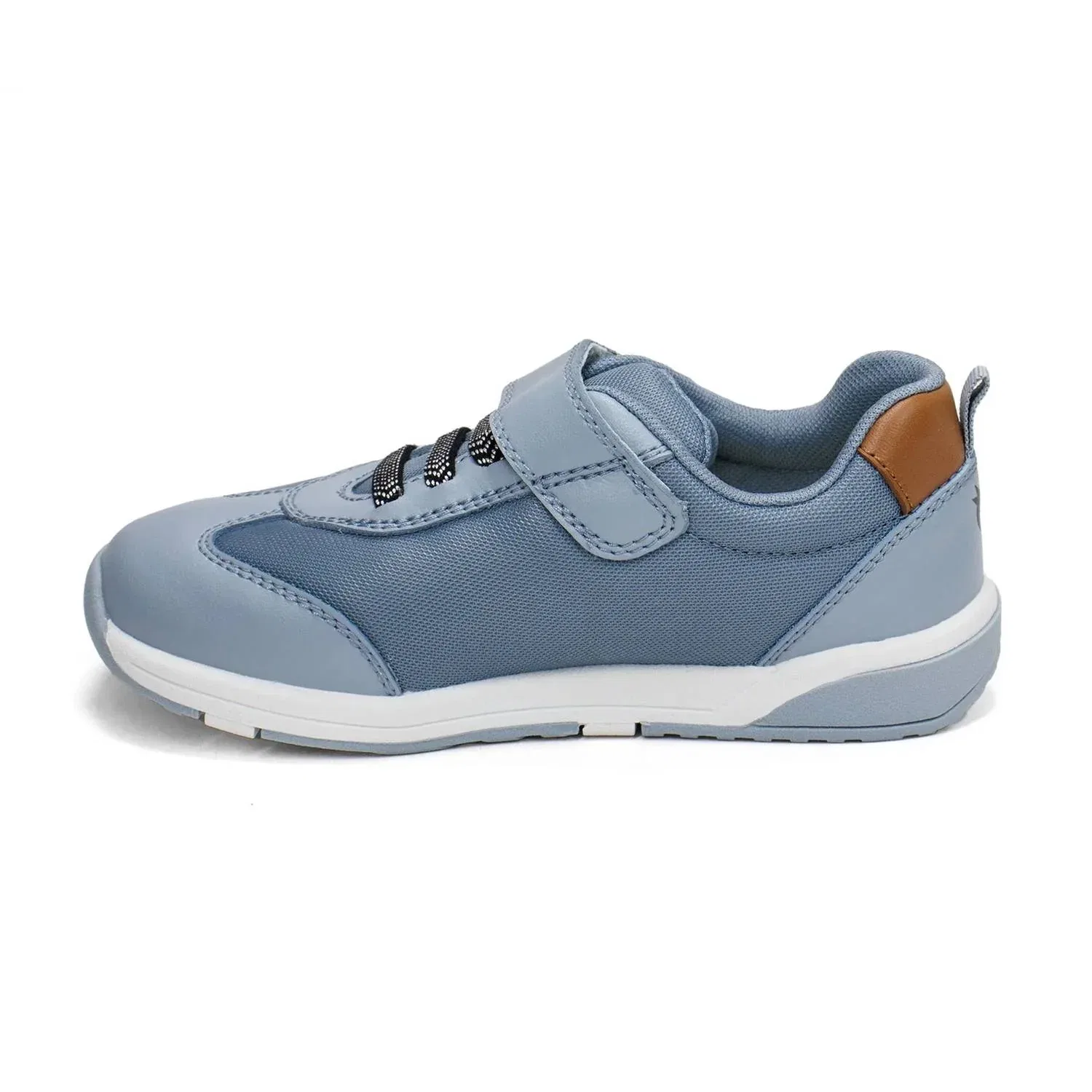 Детские кроссовки из натуральной кожи на липучках Game Face Low Top Old Soles, Dusty Blue — фото 2