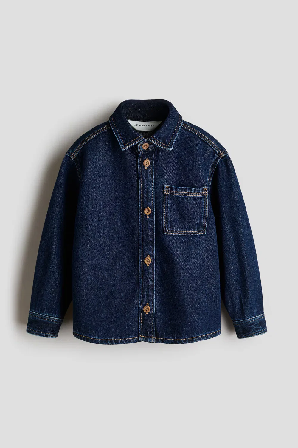 Джинсовая рубашка H&M, Dunkles Denimblau — фото 4