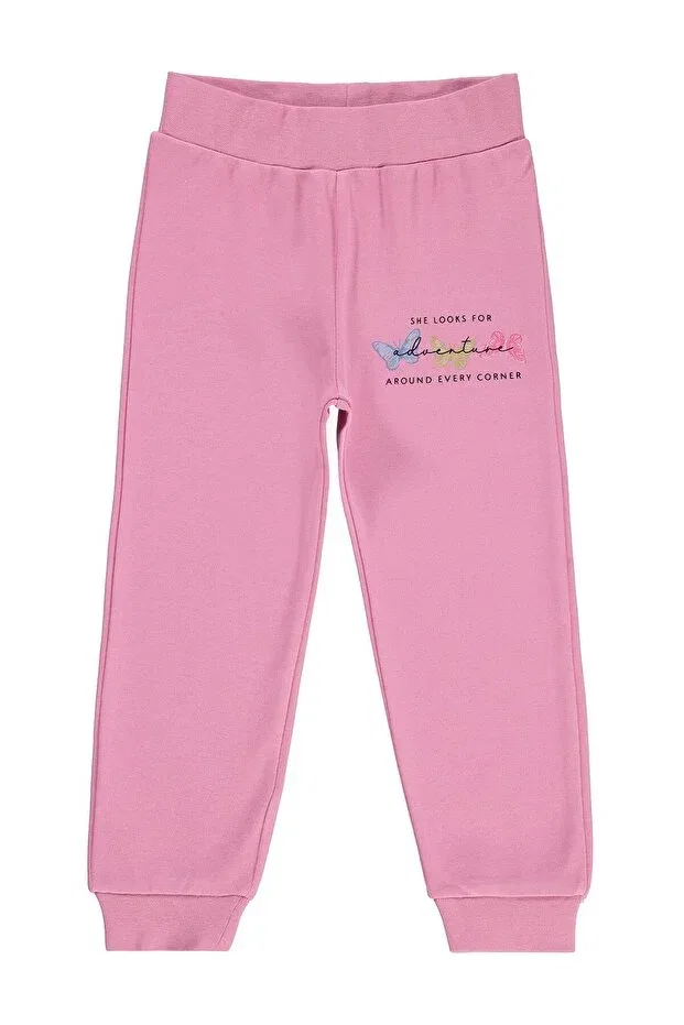 Детские спортивные штаны для девочек с принтом Colorful Butterfly Printed Civil Girls, Soft Pink