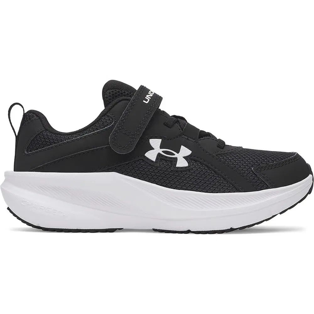 Детские кроссовки Charged+ Asserve 11 AC Wide для бега Under Armour, Black/Black/White — фото 2