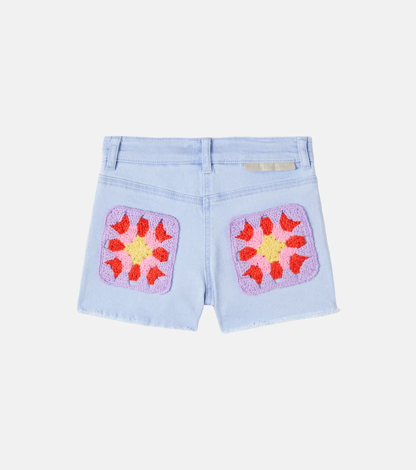 Шорты джинсовые с отделкой крючком Stella Mccartney Kids, голубой — фото 2