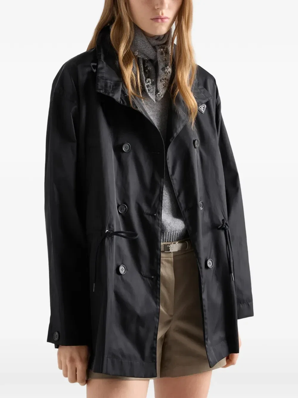 Дождевик из Re-Nylon Prada, черный — фото 4