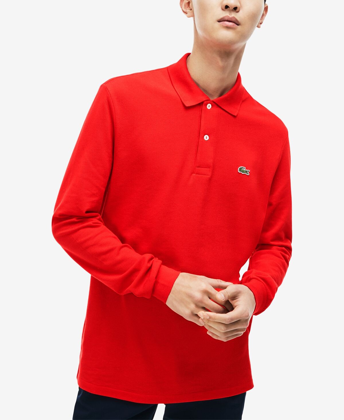 Мужская классическая рубашка поло с длинным рукавом l.12.12 Lacoste, красный — фото 2