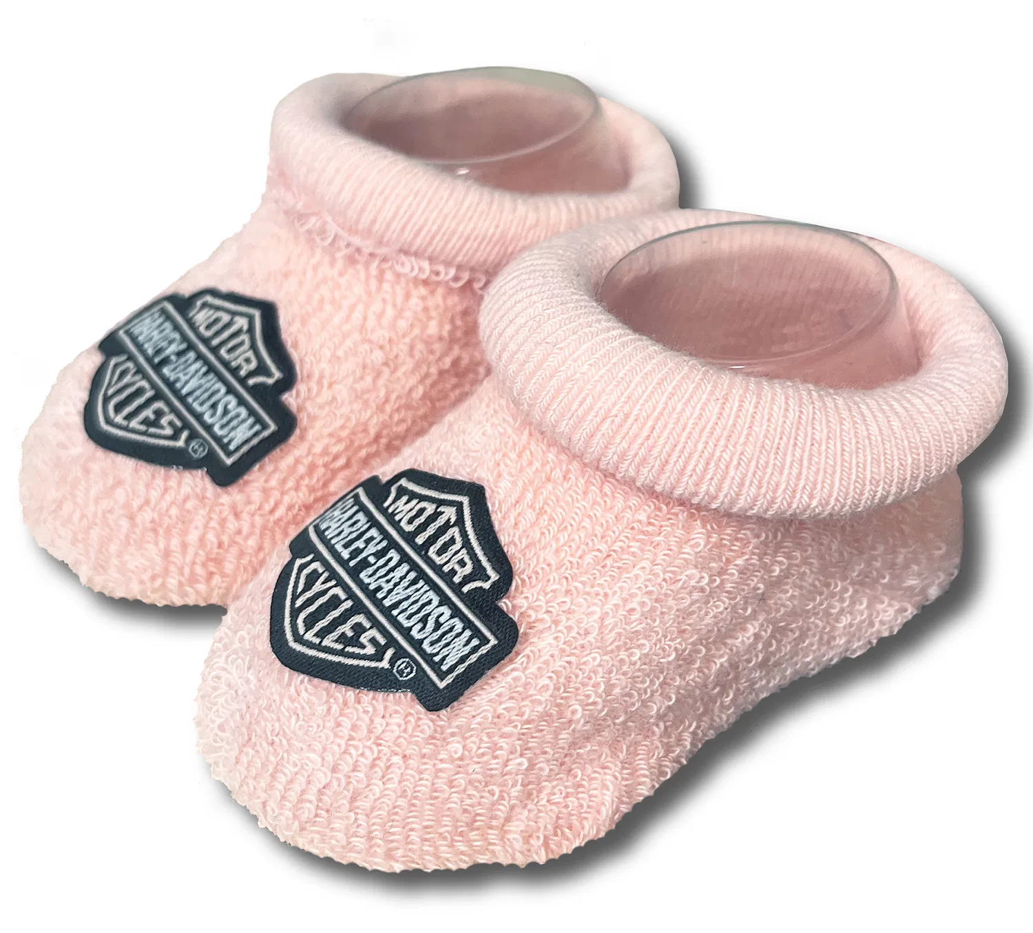 Детские пинетки-носки с принтом Infant Girls Bootie Socks Harley Davidson, Dusty Pink — фото 3