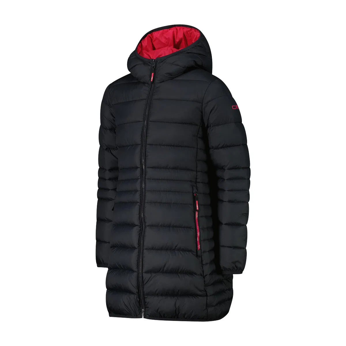 Детская стеганая куртка с капюшоном KID G COAT FIX HOOD Cmp, Grau / Rosa / Schwarz — фото 3