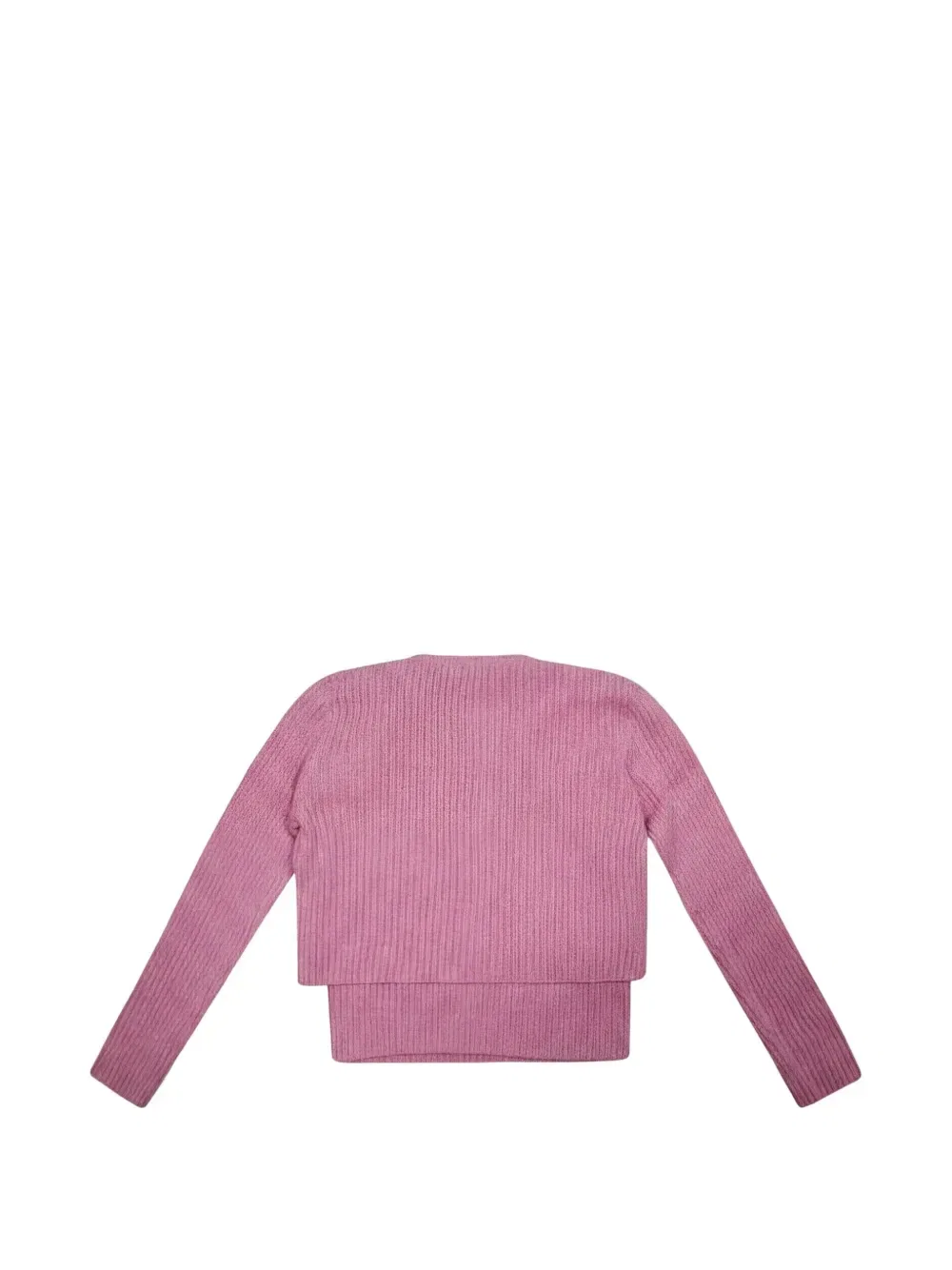 Комплект из топа и кардигана в рубчик с сердечками Liu Jo Kids, розовый — фото 2