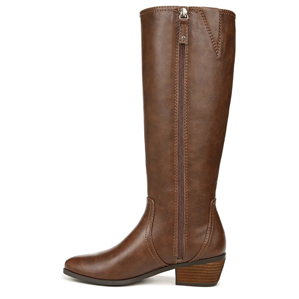 Высокие сапоги до колена на широкую икру Dr. Scholl'S, whiskey faux leather — фото 4