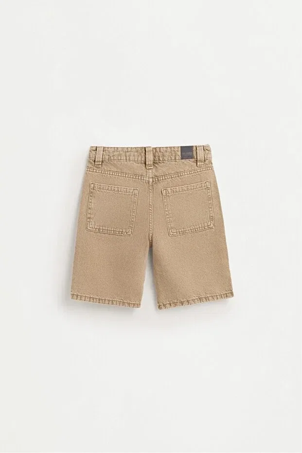 Детские шорты для мальчиков джинсовые Relaxed fit denim bermuda shorts Lefties, Yellowish Brown — фото 2