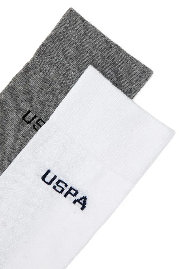 Мужские носки с принтом 2 шт U.S. Polo Assn., Gray Melange — фото 2