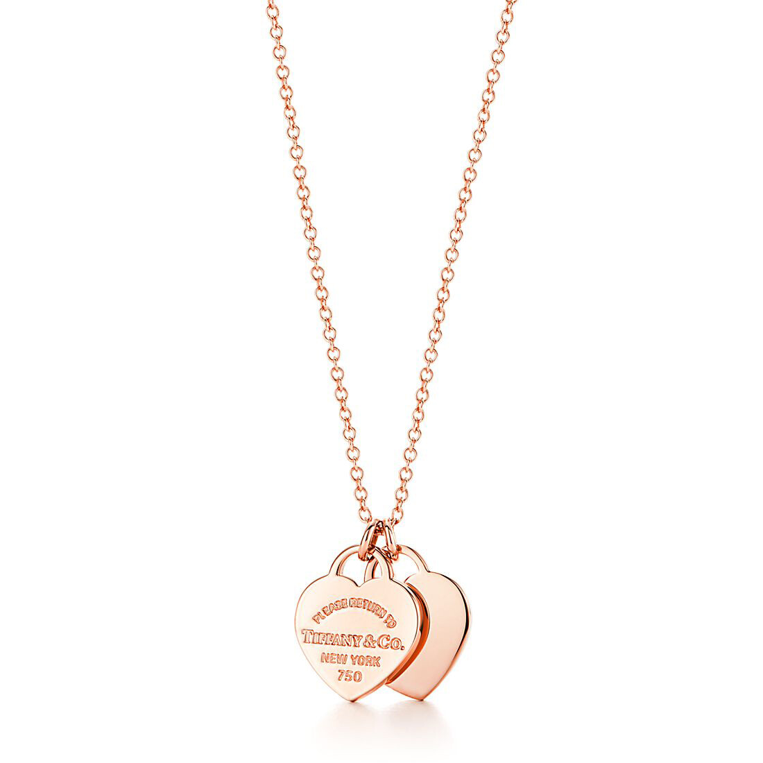 

Подвеска Tiffany & Co. Return to Tiffany Double Heart Tag, розовое золото