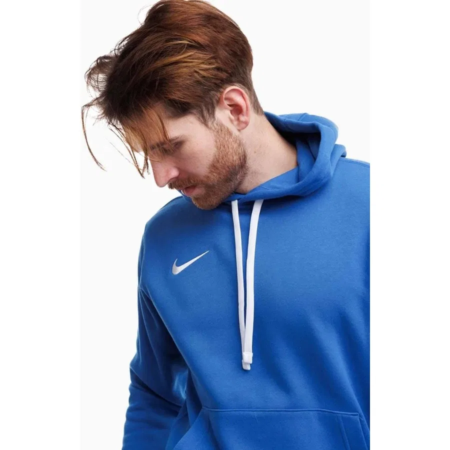 Мужской свитшот с капюшоном, хлопковый, модель Flc PARK20 Po Hoodie, Nike, Синий — фото 3