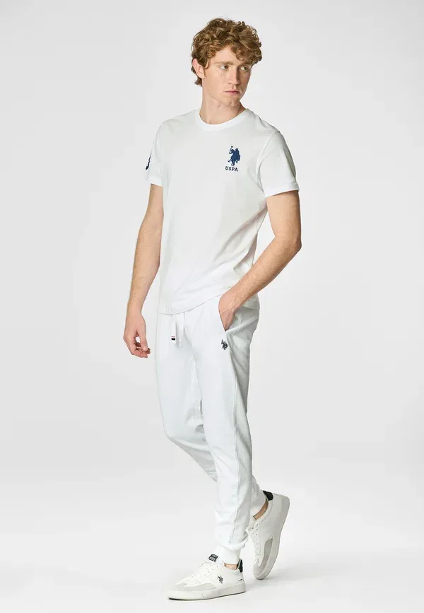 Брюки хлопковые Tracksuit bottoms U.S. Polo Assn., белый — фото 2