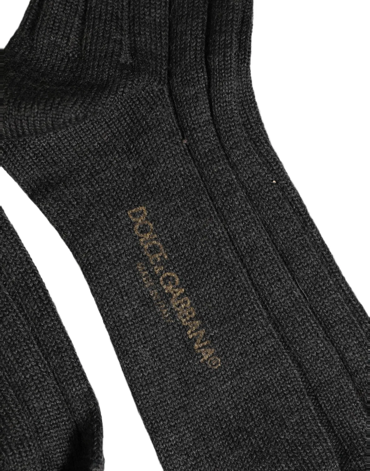 Женские носки с логотипом, модель Calf Long, Dolce & Gabbana, Dark Gray