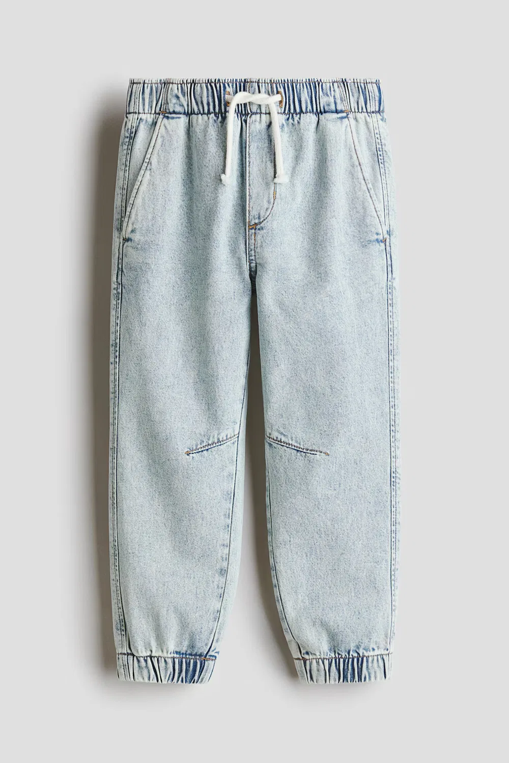 Хлопковые джинсовые спортивные брюки H&M, Ausgewaschenes Denimblau