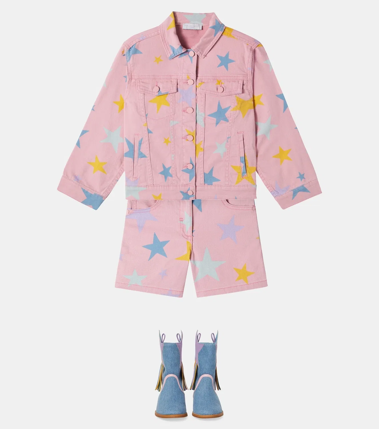 Шорты джинсовые с принтом Stella Mccartney Kids, розовый — фото 2