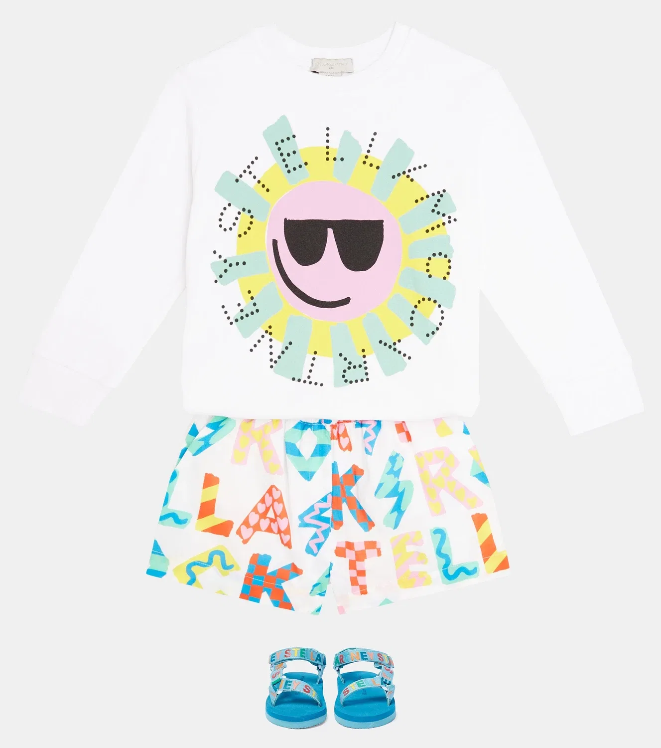 Свитшот хлопковый Stella Mccartney Kids, белый — фото 2