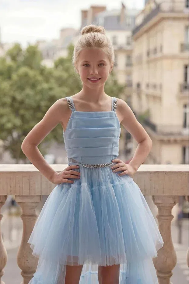 Детское платье для девочек с принтом Butikhappykids, Blue — фото 4