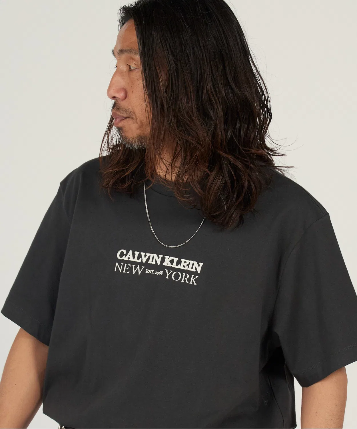 Мужская футболка с длинным рукавомс вышивкой логотипа Calvin Klein, Белый — фото 3