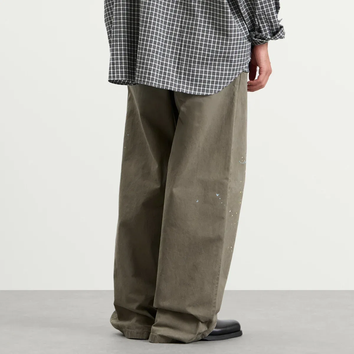 Штаны свободного кроя Plott Peached Light Cotton Twill Trousers Acne Studios, Dusty Green — фото 3