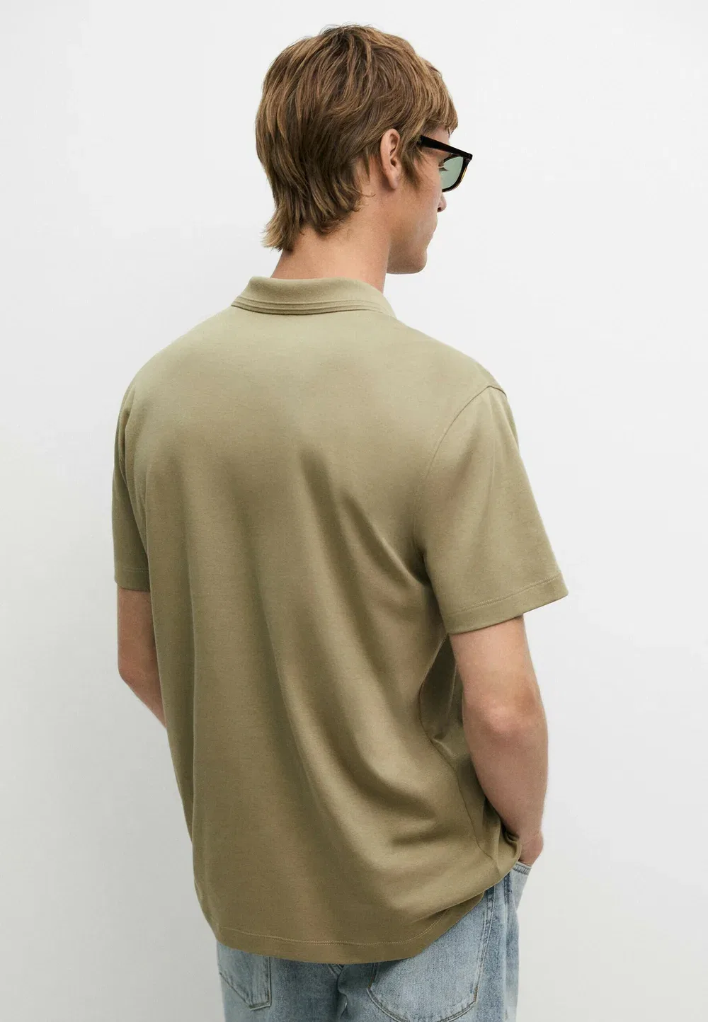 Рубашка поло Massimo Dutti, Mottled Dark Green — фото 3