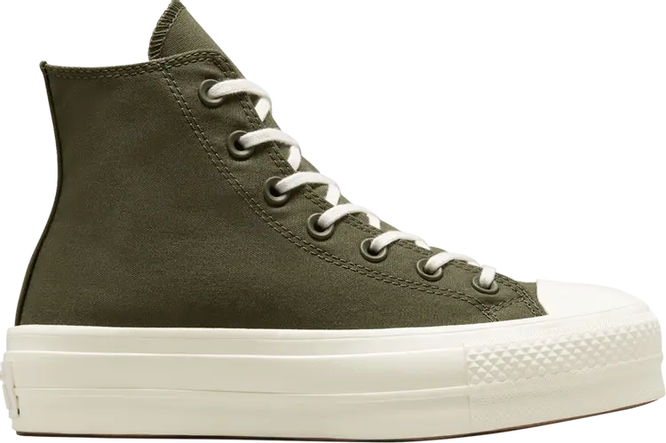 Кроссовки Converse Wmns Chuck Taylor All Star Platform High Hybrid Texture - Cargo Khaki, зеленый