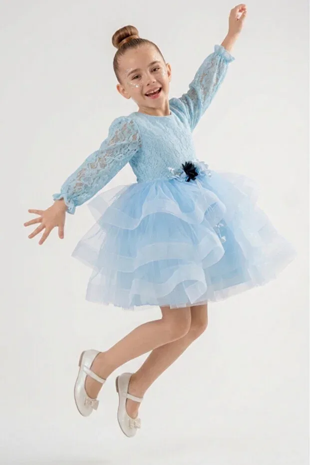 Детское платье для девочек кружевное Design Eray Kids, Blue — фото 3