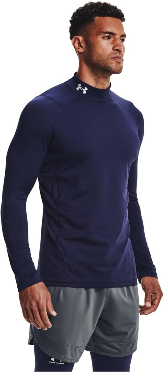 

Under Armour мужская футболка-поло ColdGear Armour Fitted Mock, Midnight Navy (410)/White